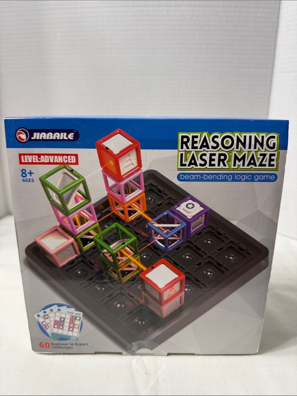 Reasoning Laser Maze Stem Board Beam-Bending Logic Game Multicolor 60 Challenges